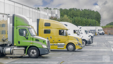 Trucks at warehouse