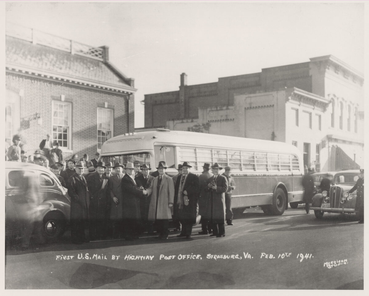 bus mail delivery vintage Virginia 1941