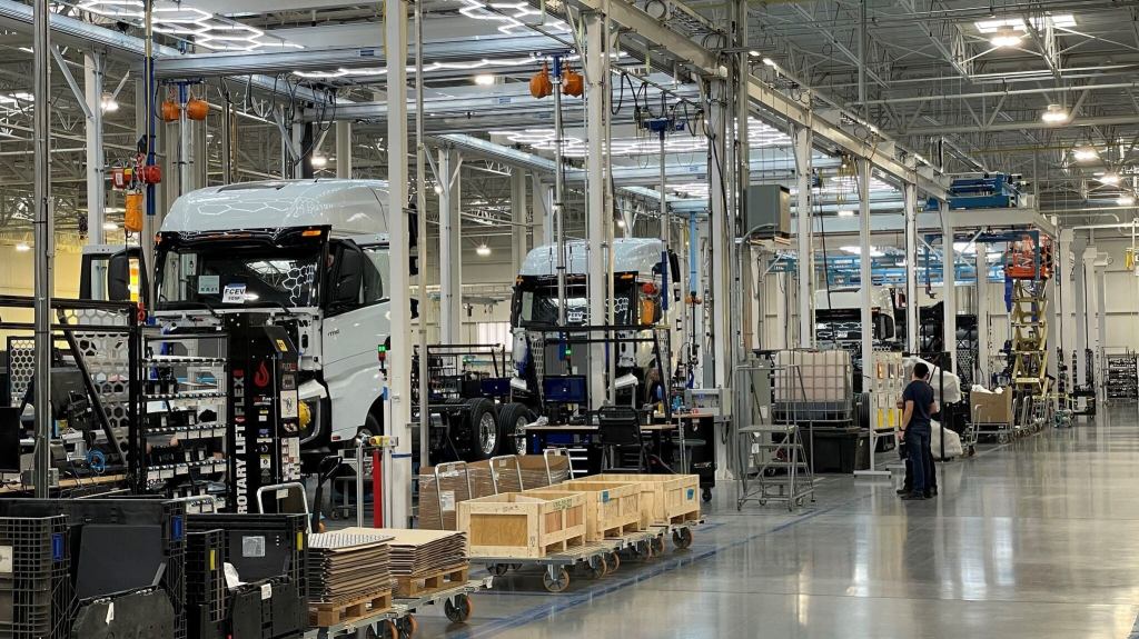 Fuel cell truck production at Nikola plant in Coolidge, Arizona