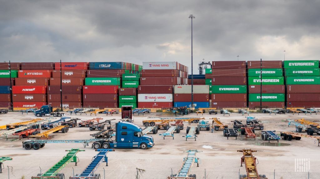 chassis at a container port