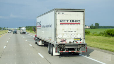 A Pitt Ohio truck on a highway