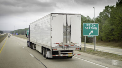 Truck near weigh station