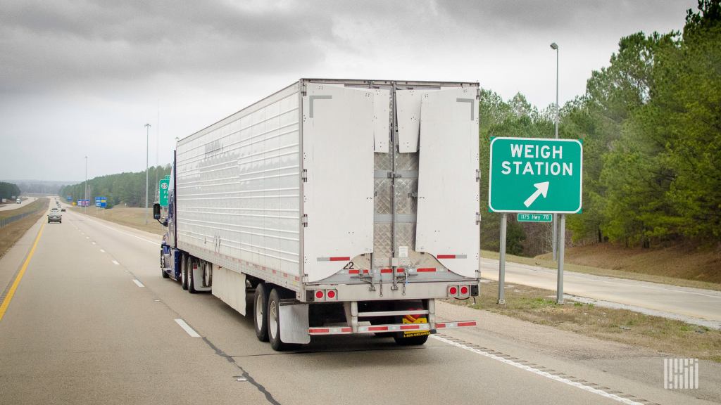 Truck near weigh station