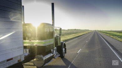 Diesel truck on the highway