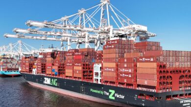 Container ship at Port of Baltimore