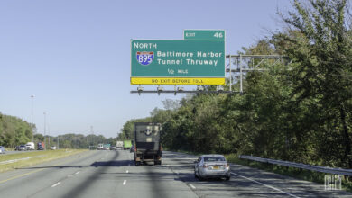 Baltimore Harbor Tunnel sign