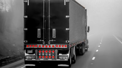 Rear of truck on the highway