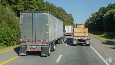 Trucks on the highway