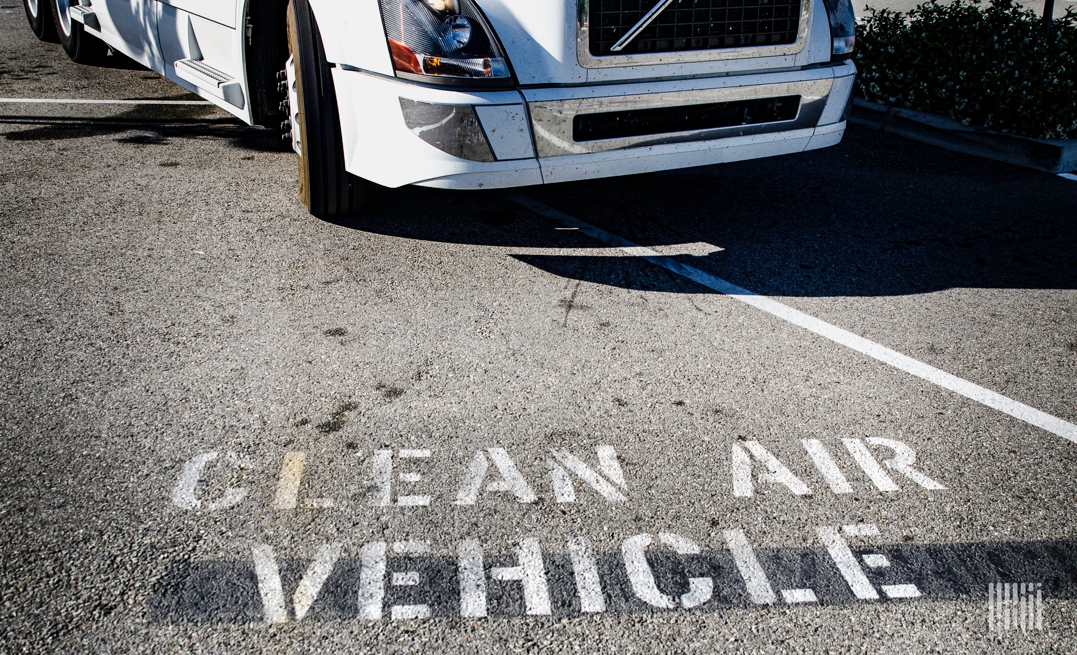 Truck parking in space