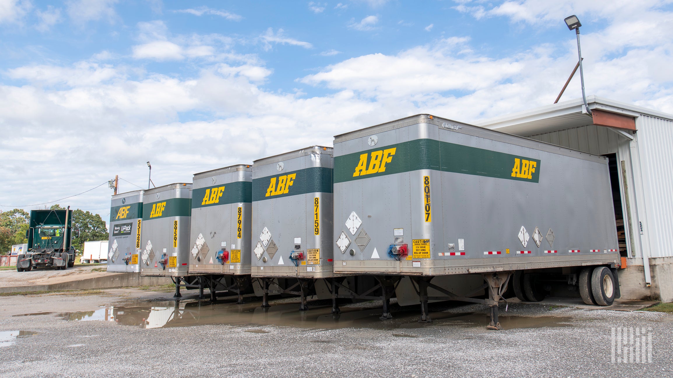 ABF pup trailers at a small LTL temrinal