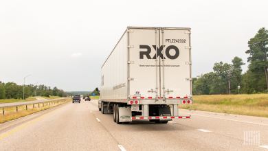RXO truck driving down the highway