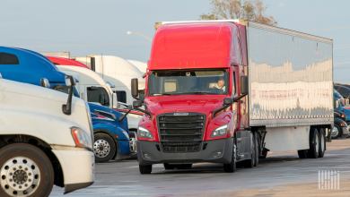 trucks in parking lot
