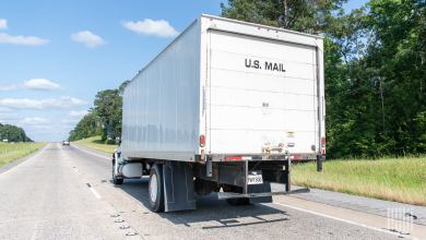 US mail truck on the highway
