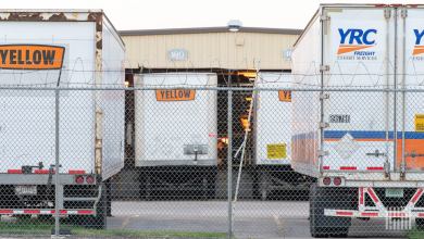 Yellow trailers at terminal in Houston prior to July 2023 shutdown