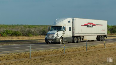 A Pam Transportation tractor-trailer on a highway