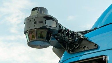 Camera on autonomous truck