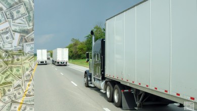 Truck on highway/cash