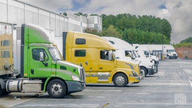 trucks at warehouse