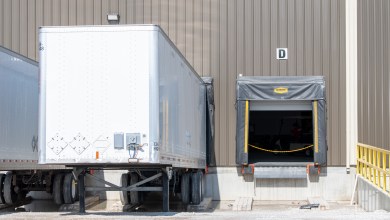 Unmarked LTL pup trailers at a terminal