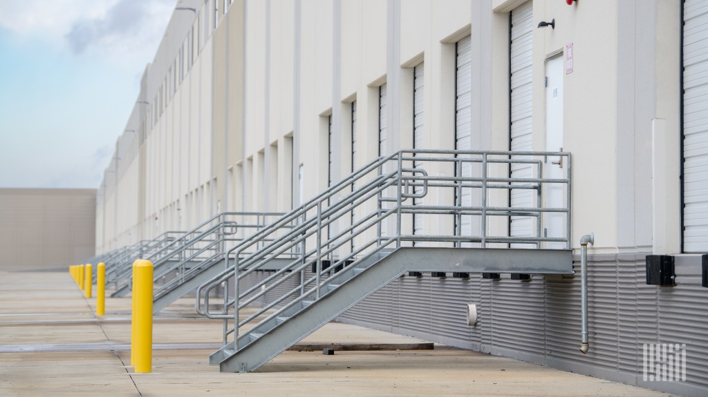 Empty loading docks at a warehouse