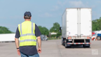 Truck driver getting tested for a CDL.