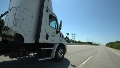 A US Foods daycab on a highway