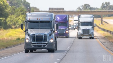Multiple trucks on a highway