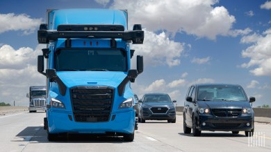 Autonomous truck on the road