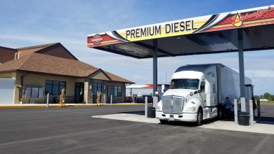 Truck at diesel fuel station