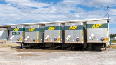 ABF pup trailers at a terminal