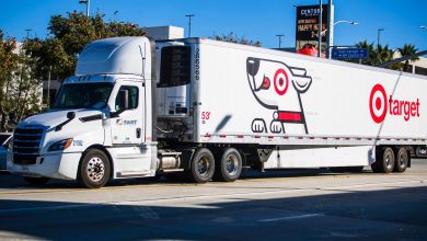 A Target semi-truck on the road.