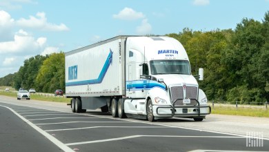 a Marten tractor-trailer on a highway