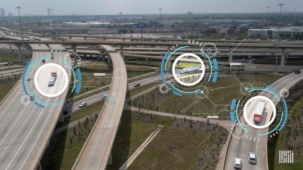 Optimus Freight Intelligence Graph mapping US highway corridors in a freight digital twin