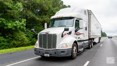 A Pam Transportation rig on the highway
