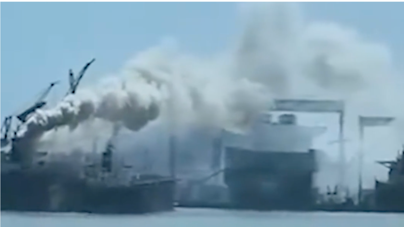 25 dead as fire engulfs cargo ship at China shipyard