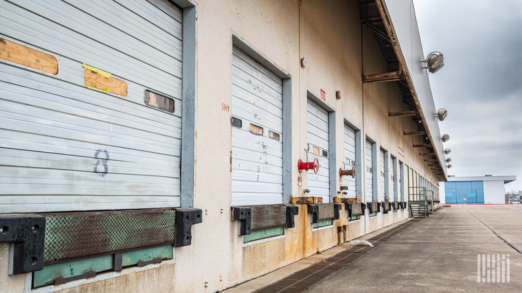 closed doors at a warehouse