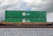 Hub Group containers on a well car