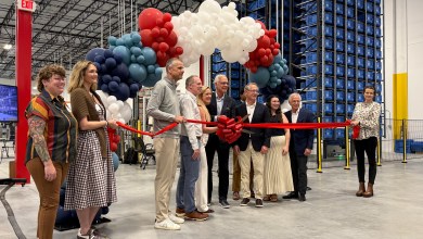 Kenco’s new 30,000-square-foot Innovation Lab floor in Chattanooga, set up for warehouse automation testing