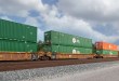 Hub Group containers on well cars