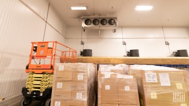 boxes in cold storage