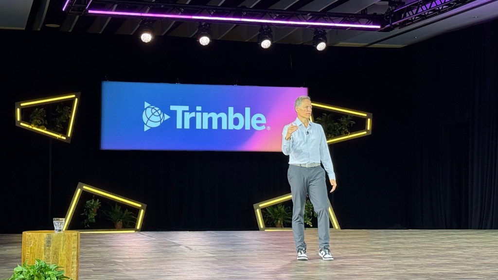 Rob Painter speaks at Trimble Insight 2026 in San Diego, where the company unveiled AI agent-ready TMS updates