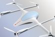 View from above a six-propeller DoorDash drone.