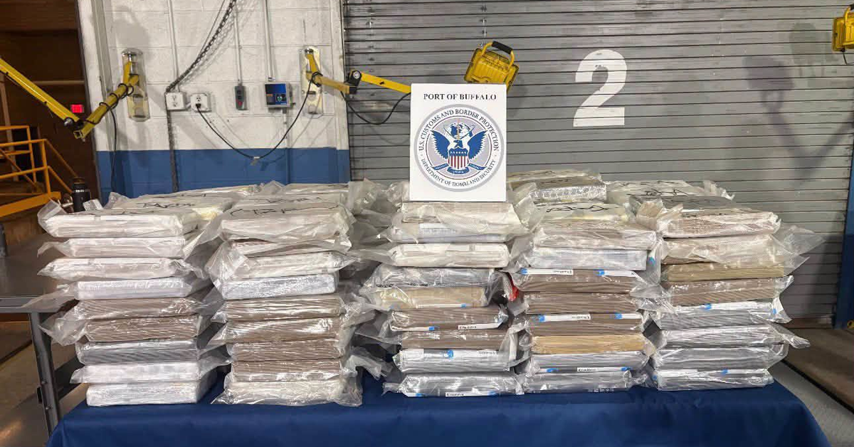 U.S. Customs and Border Protection officers seized approximately 450 pounds of cocaine worth an estimated $6 million at the Lewiston Bridge in New York. (Photo: U.S. Customs and Border Protection)
