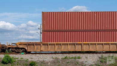 containers on a well car