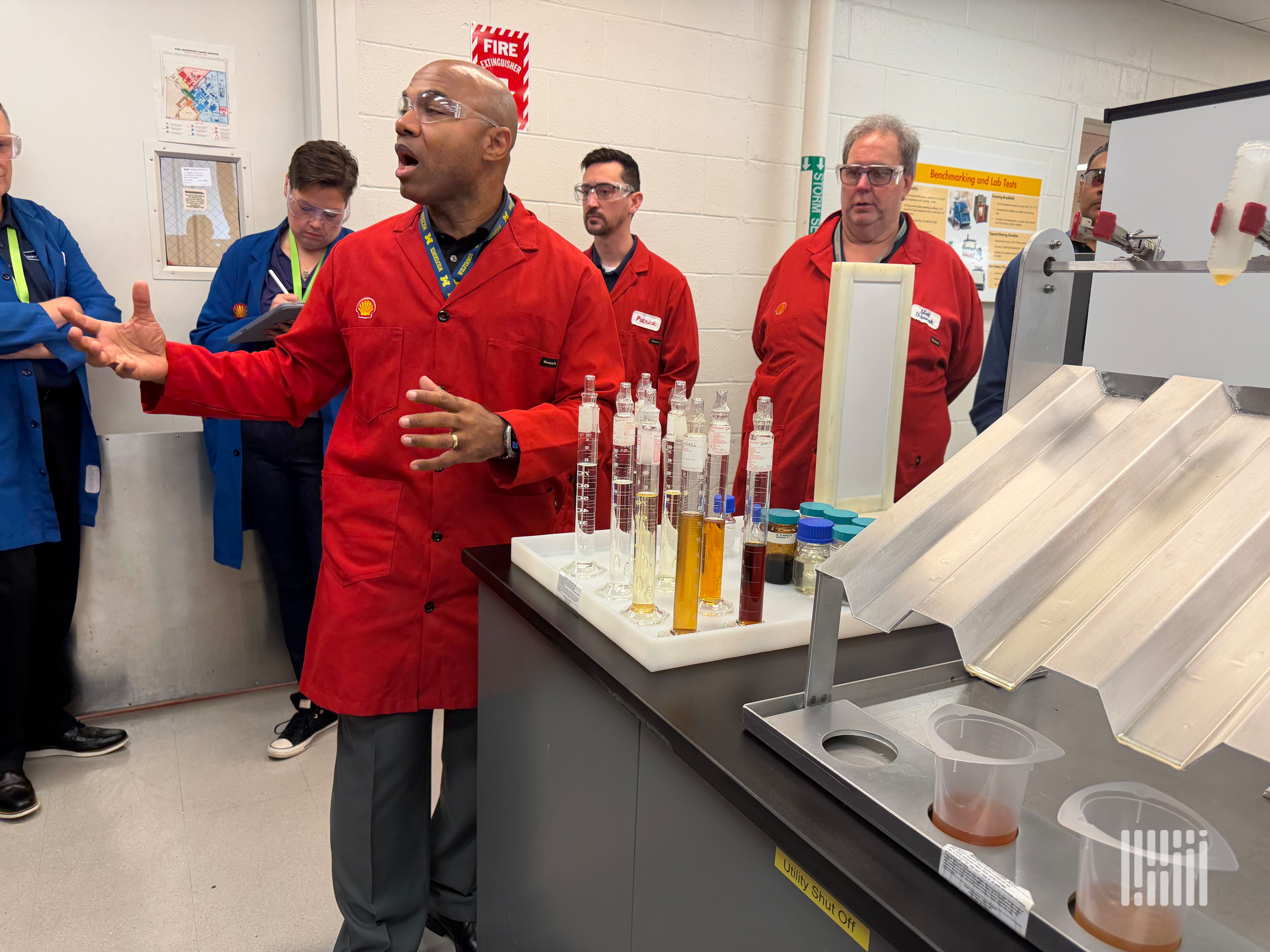 (Photo: The research floor at the Shell Technology Center Houston, one of the company’s global lubricant technology hubs behind the new CL-4 and FB-4 oils arriving in January. Adam L. Wingfield, FrieghtWaves)