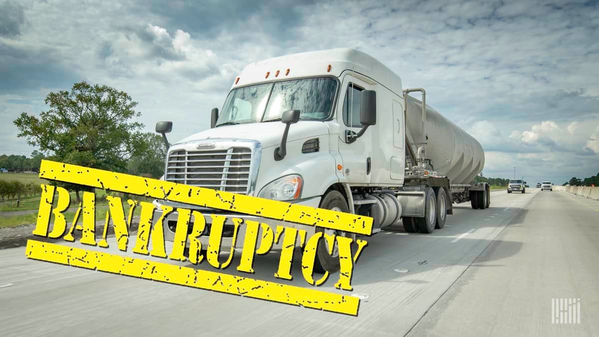 Sixteen trucking and transportation companies filed for bankruptcy protection in recent weeks, highlighting financial distress among carriers of varying sizes. (Photo: Jim Allen/FreightWaves)