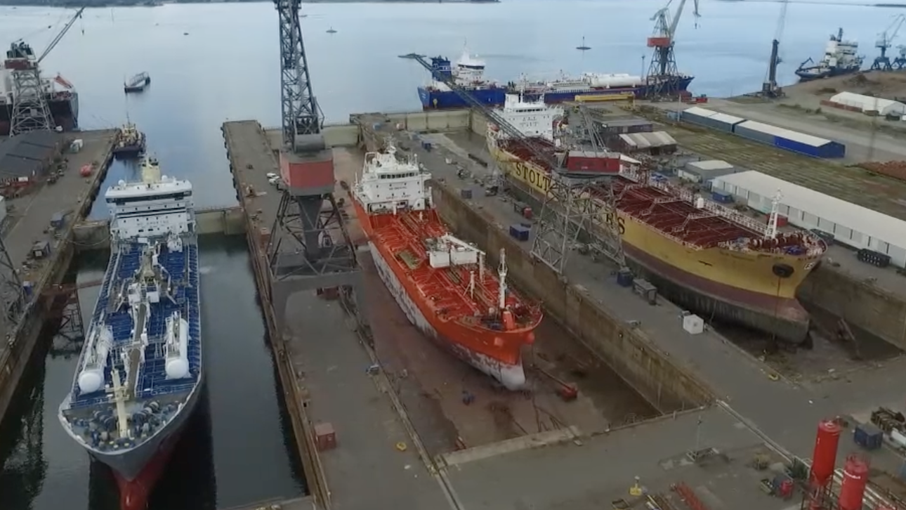 Ships in drydock at Fayard shipyard, Denmark. (Photo: Fayard A/S)