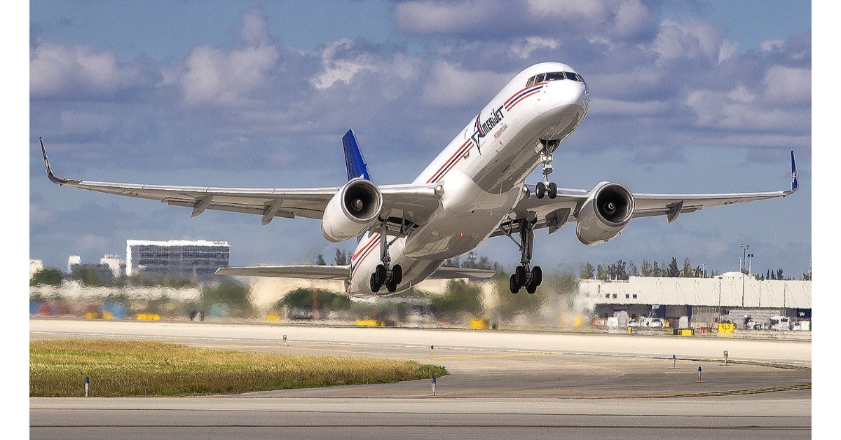 An Amerijet cargo aircraft takes off from Miami International Airport, the biggest cargo airport in the continental United States, excluding the FedEx and UPS hubs. It is developing a shared online platform with Kalé for information sharing between cargo stakeholders. (Photo: MIA)