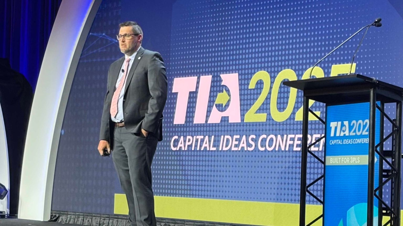 Chris Burroughs at a recent TIA event. (Photo: FreightWaves)